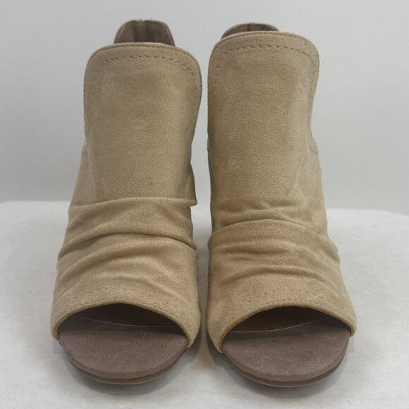 Girl Madeline Womens Size 7M Brown Suede Upper Ankle Bootie Peep Toe High Heels - Picture 5 of 13